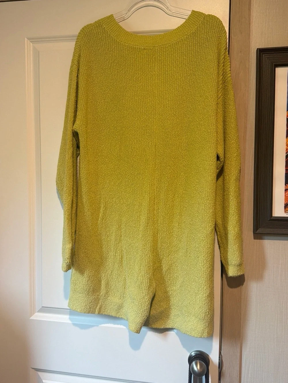 Free People Chartreuse Knit Romper Jumpsuit